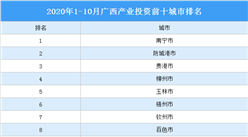 2020年1-10月广西省产业投资前十城市排名（产业篇）