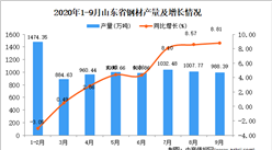 2020年9月山東省鋼材產量數據統計分析