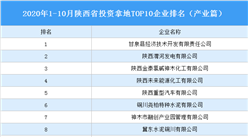 产业地产投资情报：2020年1-10月陕西省投资拿地TOP10企业排名（产业篇）