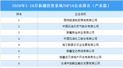 產業地產投資情報：2020年1-10月新疆投資拿地TOP10企業排名（產業篇）