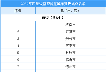 山東省第二批新型智慧城市建設試點名單出爐：24地入選（附名單）