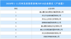 产业地产投资情报：2020年1-11月河北投资拿地TOP10企业排名（产业篇）