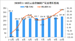 2020年10月云南省钢材产量数据统计分析