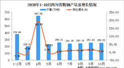 2020年10月四川省粗鋼產量數據統計分析