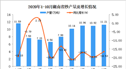 2020年10月湖南省紗產量數據統計分析