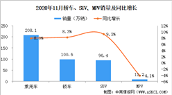 2020年11月中国乘用车销量208.1万辆 同比增长8%