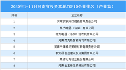 產業地產投資情報：2020年1-11月河南省投資拿地TOP10企業排名（產業篇）
