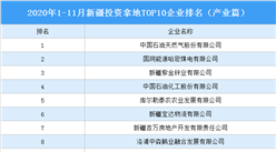 產業地產投資情報：2020年1-11月新疆投資拿地TOP10企業排名（產業篇）