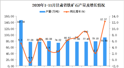 2020年11月甘肃省铁矿石产量数据统计分析