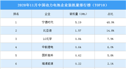 2020年11月中国动力电池企业装机量排行榜