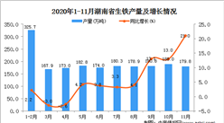2020年11月湖南省生铁产量数据统计分析