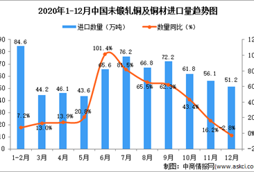 2020年12月中国未锻轧铜及铜材进口数据统计分析