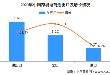 2020年中国跨境电商市场分析：进出口达1.69万亿元 增长31.1%（图）