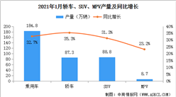 2021年1月中国乘用车产量184.8万辆 同比增长32.7%
