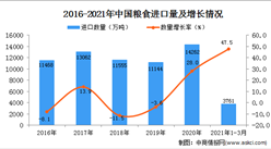 2021年1-3月中国粮食进口数据统计分析