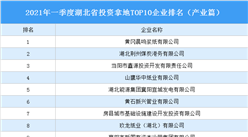 产业地产投资情报：2021年一季度湖北省投资拿地TOP10企业排名（产业篇）