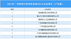 產業地產投資情報：2021年一季度四川省投資拿地TOP10企業排名（產業篇）