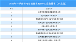 产业地产投资情报：2021年一季度云南省投资拿地TOP10企业排名（产业篇）