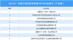 产业地产投资情报：2021年一季度吉林省投资拿地TOP10企业排名（产业篇）