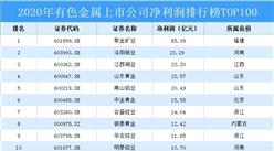 2020年中國有色金屬行業上市公司凈利潤排行榜TOP100