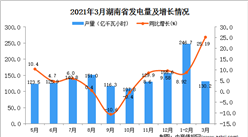 2021年3月湖南省发电量产量数据统计分析
