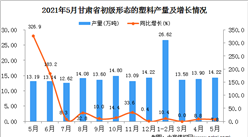 2021年5月甘肃省初级形态的塑料产量数据统计分析
