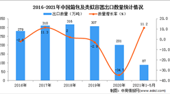 2021年1-5月中國箱包及類似容器出口數據統計分析