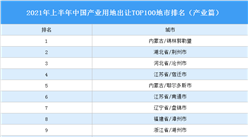 產業地產投資情報：2021年上半年中國產業用地出讓TOP100地市排名（產業篇）