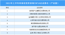 產業地產投資情報：2021年上半年河南省投資拿地TOP10企業排名（產業篇）