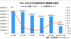 2021年1-6月中國蘋果出口數據統計分析