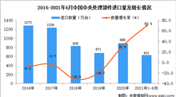 2021年1-6月中國中央處理部件進口數據統計分析