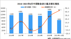 2021年1-6月中国粮食进口数据统计分析