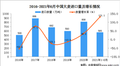 2021年1-6月中国大麦进口数据统计分析