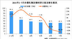 2021年7月中國未鍛軋銅及銅材進口數據統計分析