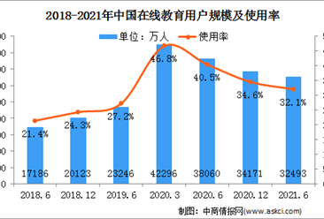 2021年上半年中国互联网在线教育用户分析：用户规模达3.25亿（图）