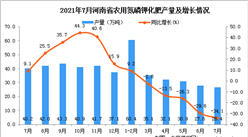 2021年7月河南省农用氮磷钾化肥产量数据统计分析