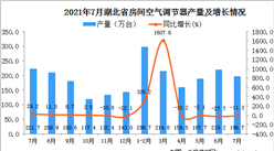 2021年7月湖北省房间空气调节器产量数据统计分析