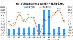 2021年7月湖南省初级形态的塑料产量数据统计分析