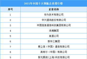 2021年中國十大領航企業排行榜（附完整榜單）