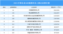 2021年中國企業500強榜河北上榜企業排行榜（附榜單）