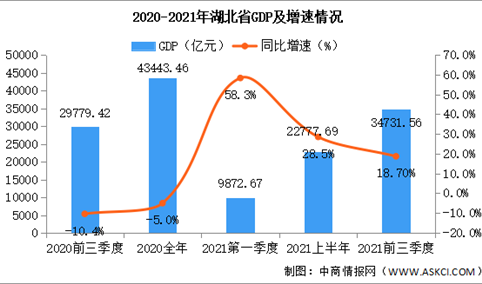 2021年前三季度湖北省经济运行情况分析：GDP同比增长18.7%（图）