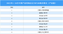 產業地產投資情報：2021年1-10月中國產業用地出讓TOP100地市排名（產業篇）
