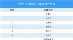 2021中国政务云排行榜TOP30（附榜单）
