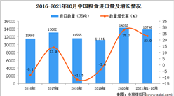 2021年1-10月中國糧食進口數據統計分析