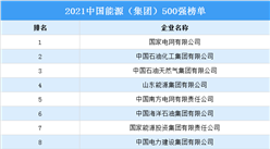 2021中国能源（集团）500强排行榜（附榜单）