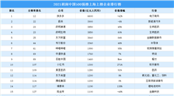 2021胡潤中國500強榜上海上榜企業排行榜（附榜單）