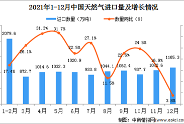 2021年12月中国天然气进口数据统计分析