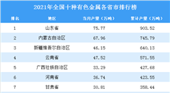 2021年全國各地十種有色金屬產量排名：廣東省排名第一（圖）