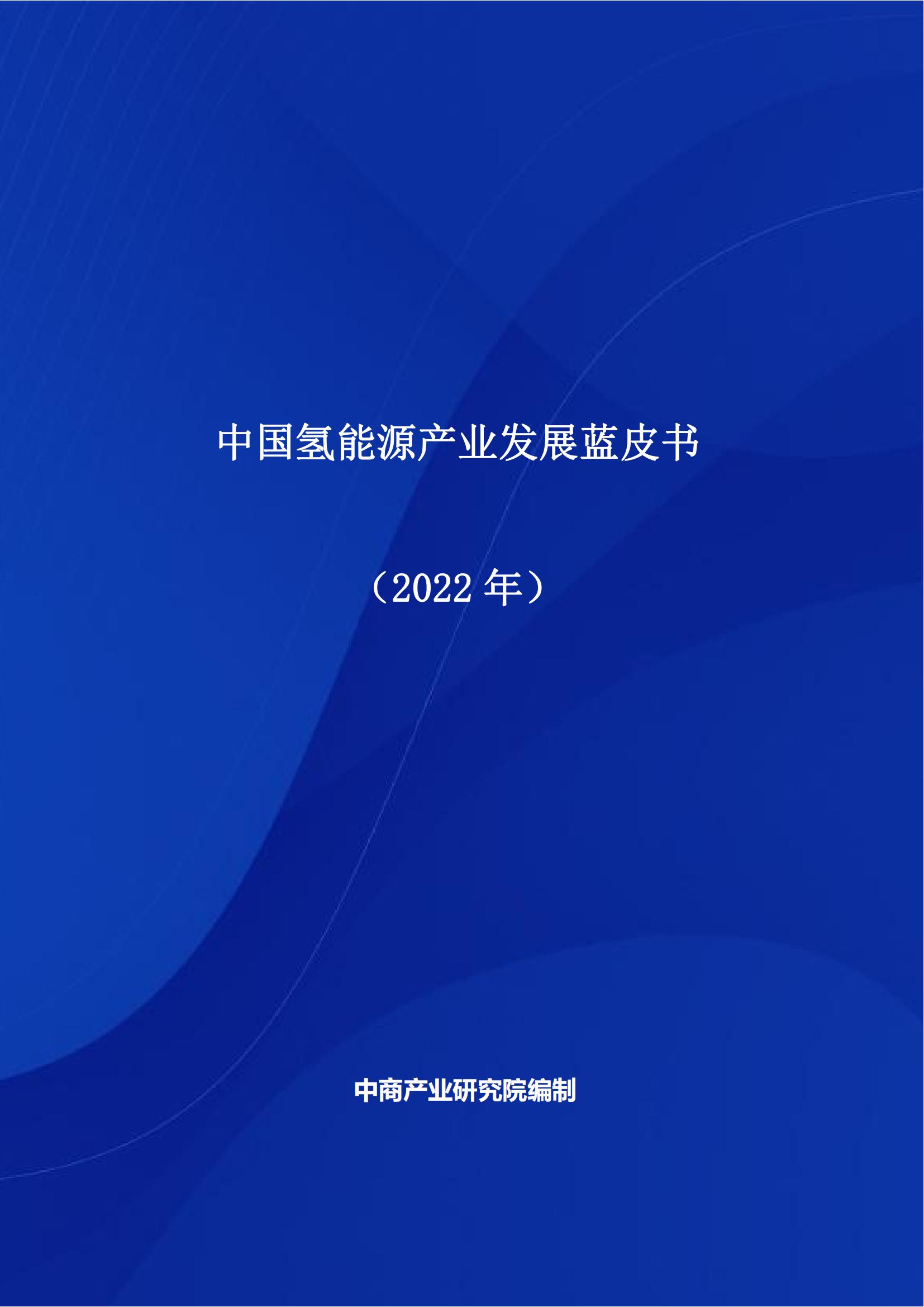 中國氫能源產業發展藍皮書（2022年）