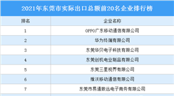 2021年東莞市實際出口總額前20名企業排行榜（附榜單）